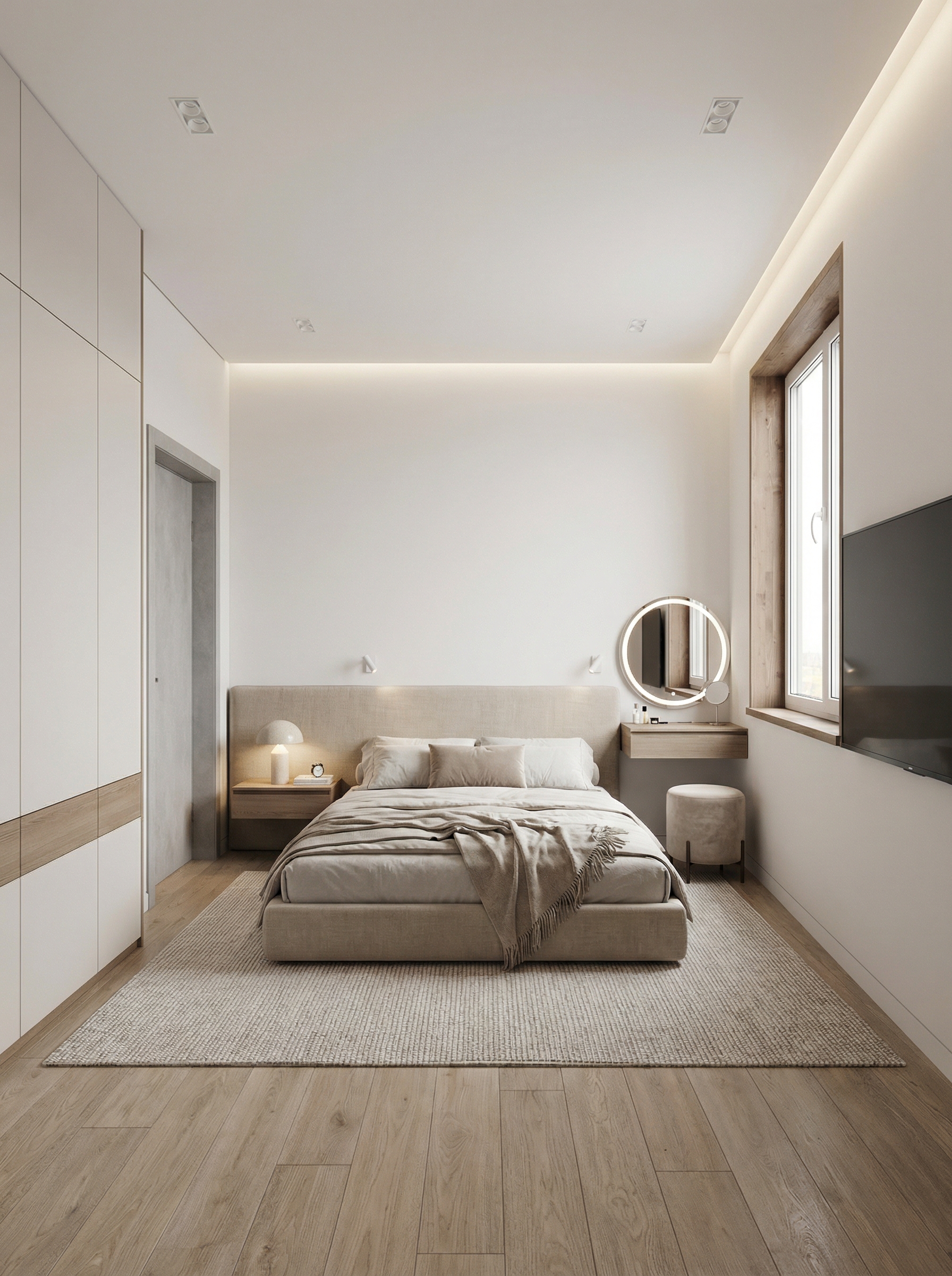 Дизайн спальни в стиле Минимализм — фото интерьера от нейросети RoomGPT