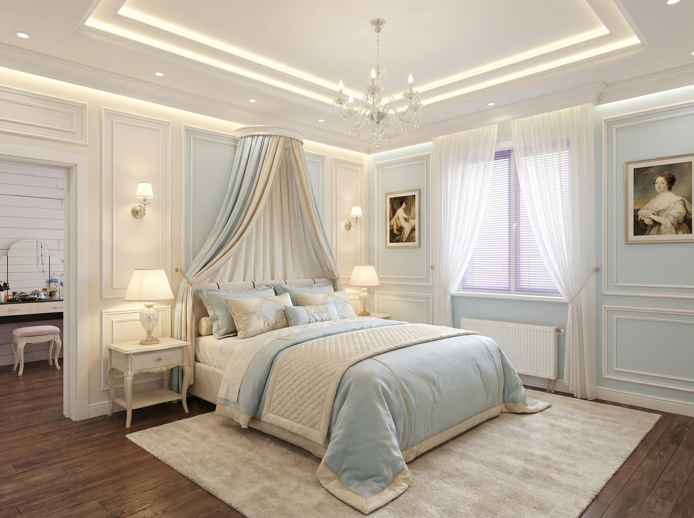 Дизайн спальни в стиле Классика — фото интерьера от нейросети RoomGPT