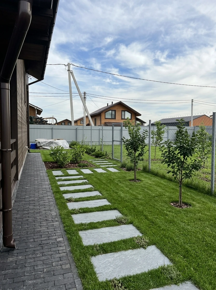 Ландшафтный дизайн в стиле Сканди — Участок от нейросети RoomGPT