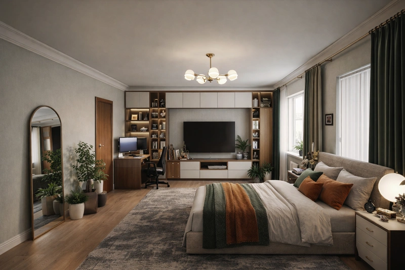 Дизайн интерьера в стиле Эклектика — Спальня от нейросети RoomGPT