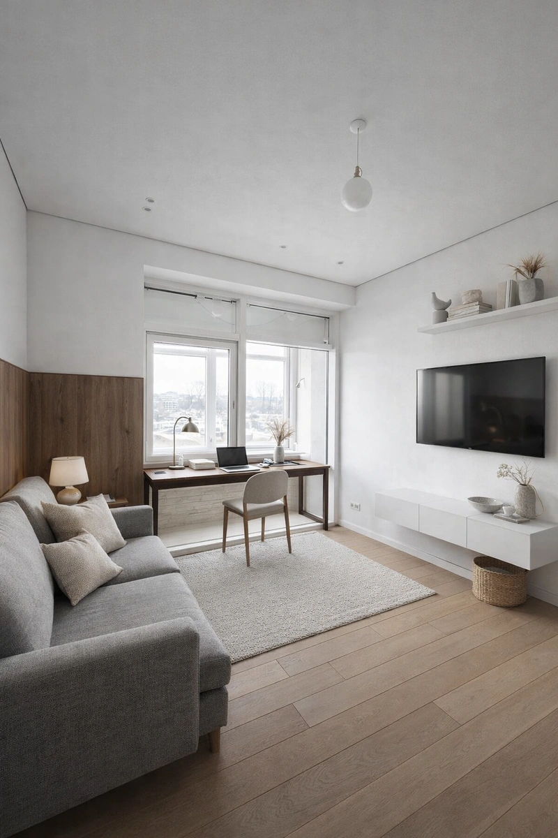 Дизайн интерьера в стиле Хюгге — Кабинет от нейросети RoomGPT