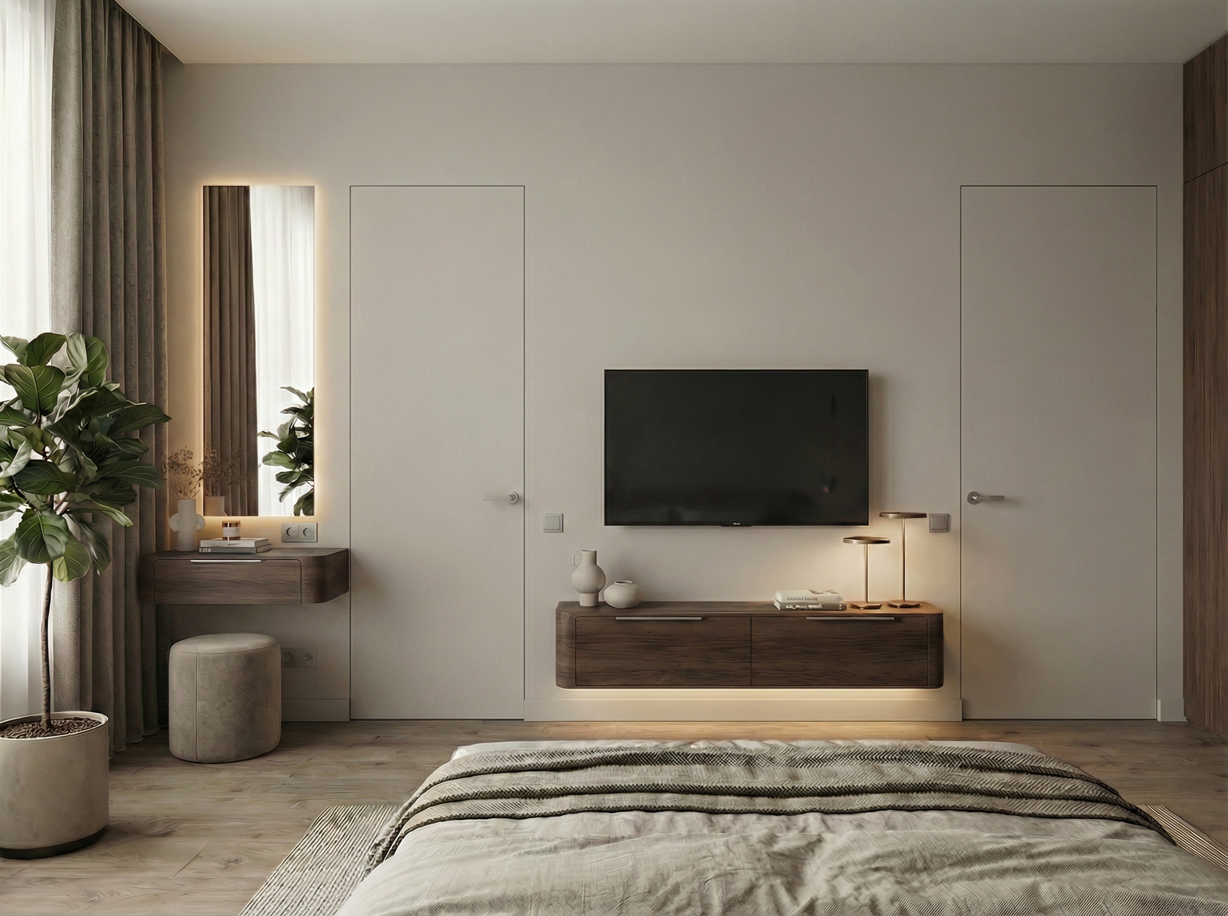 Дизайн спальни в стиле Минимализм — фото интерьера от нейросети RoomGPT