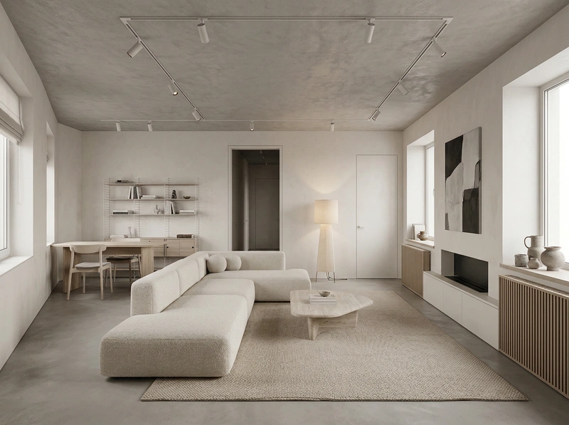 Дизайн интерьера в стиле Минимализм — Гостиная от нейросети RoomGPT