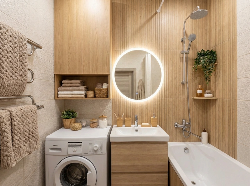 Дизайн интерьера в стиле Хюгге — Ванная от нейросети RoomGPT