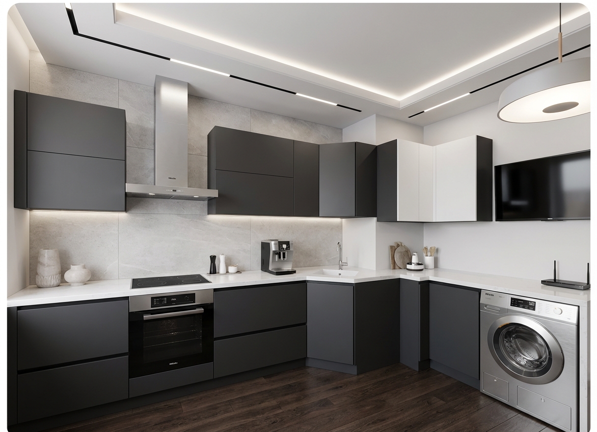 Дизайн кухни в стиле Минимализм — фото интерьера от нейросети RoomGPT