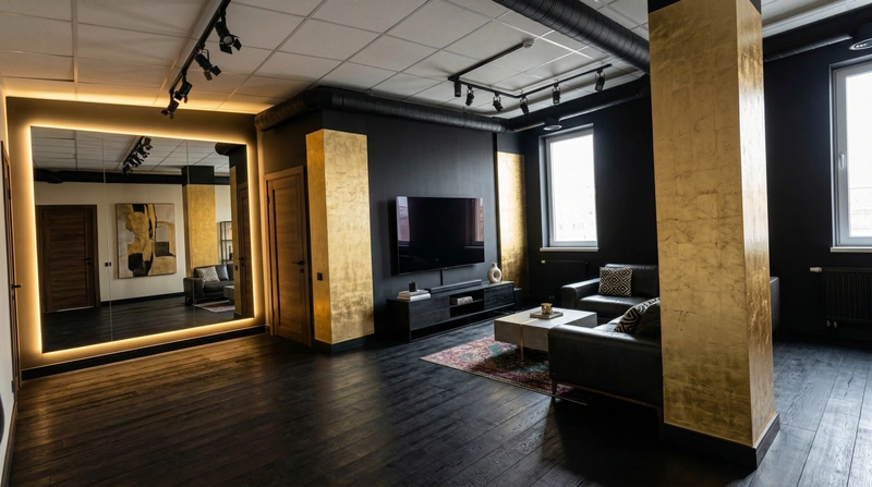 Дизайн гостиной в стиле Лофт — фото интерьера от нейросети RoomGPT