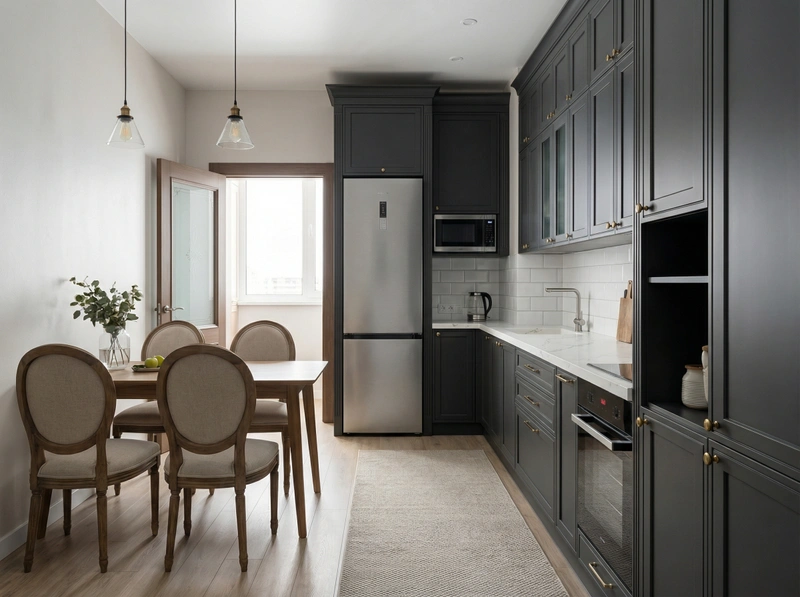 Дизайн интерьера в стиле Классика — Кухня от нейросети RoomGPT