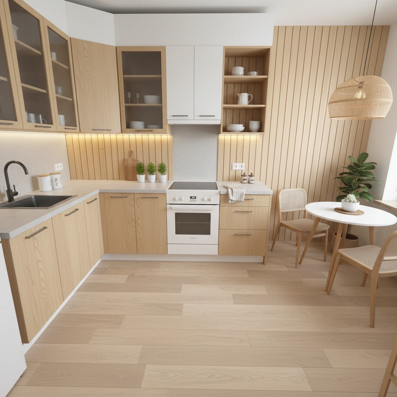 Дизайн интерьера в стиле Хюгге — Кухня от нейросети RoomGPT