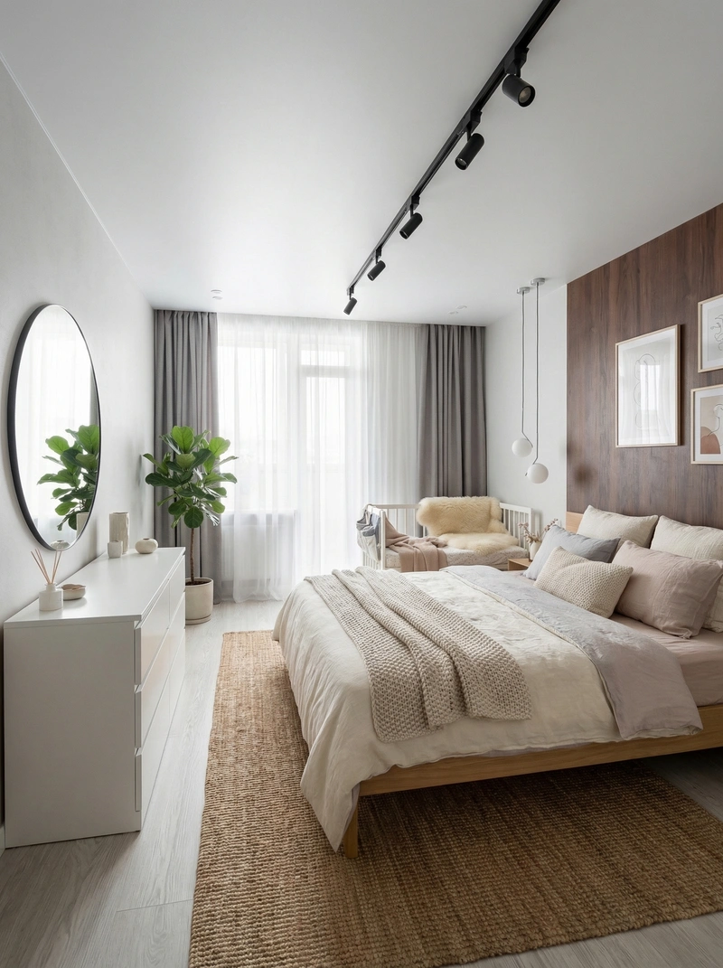 Дизайн интерьера в стиле Сканди — Спальня от нейросети RoomGPT