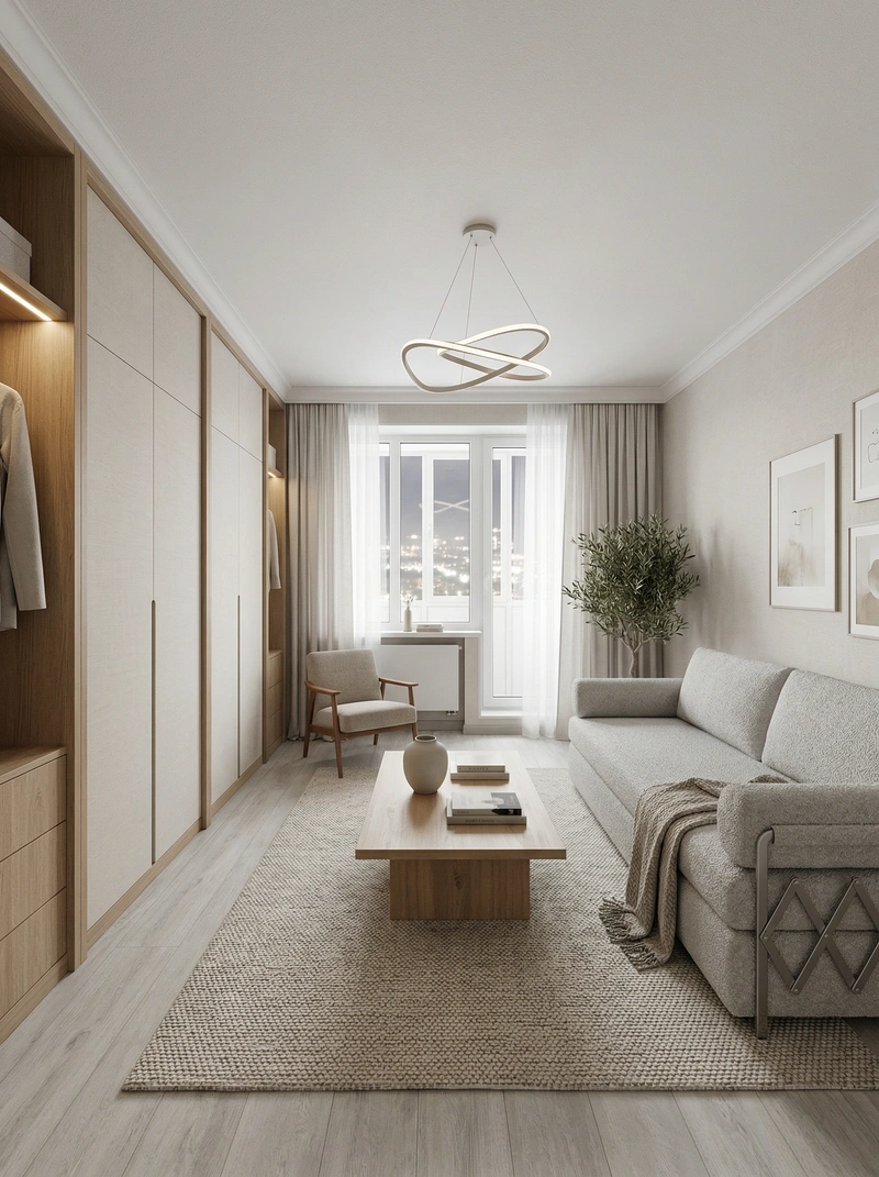 Дизайн интерьера в стиле Сканди — Гостиная от нейросети RoomGPT