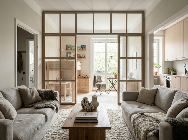 Дизайн интерьера в стиле Хюгге — Гостиная от нейросети RoomGPT