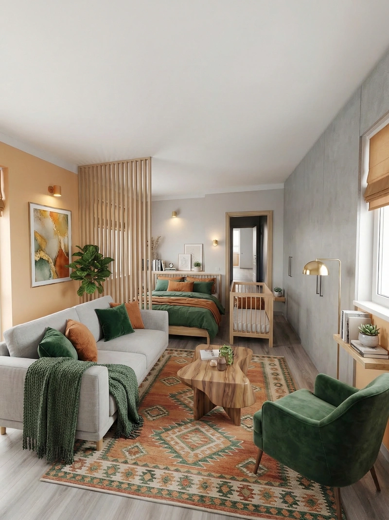 Дизайн спальни в стиле Контемпорари — фото интерьера от нейросети RoomGPT