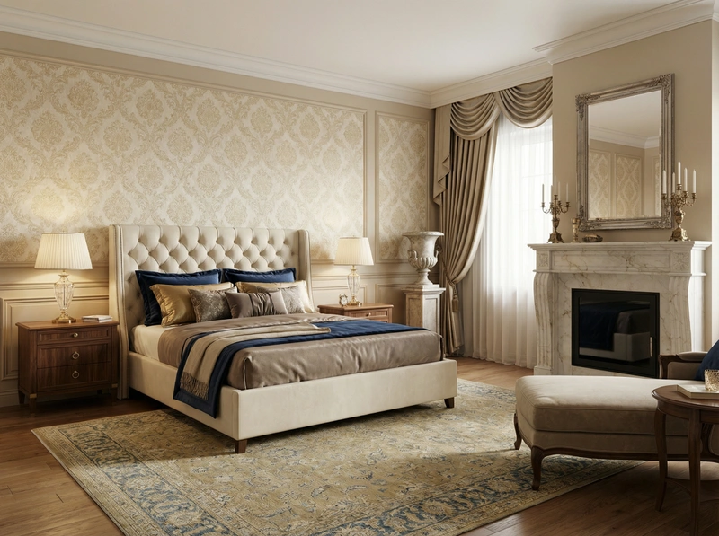 Дизайн интерьера в стиле Классика — Спальня от нейросети RoomGPT