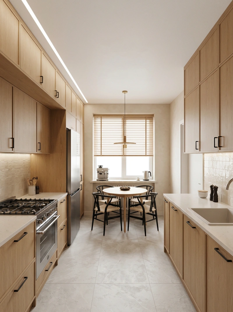 Дизайн интерьера в стиле Сканди — Кухня от нейросети RoomGPT