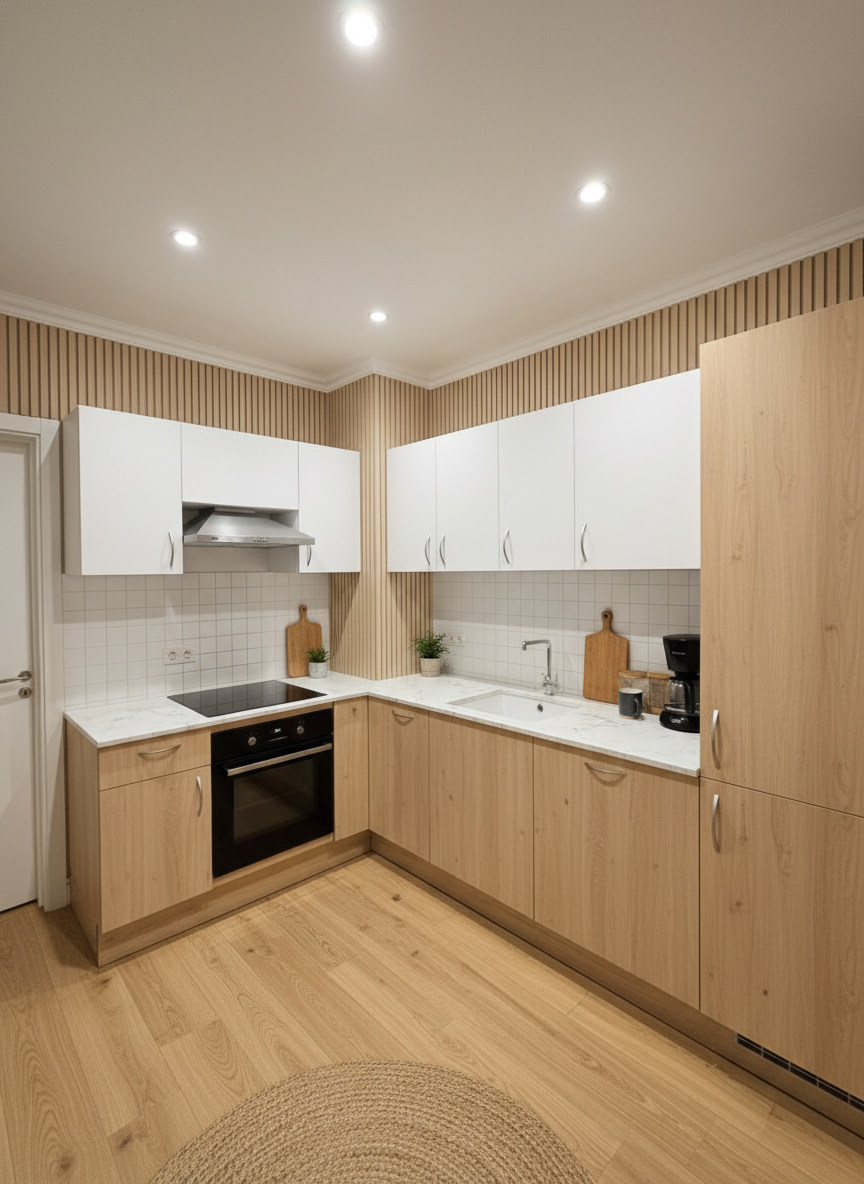 Дизайн кухни в стиле Хюгге — фото интерьера от нейросети RoomGPT