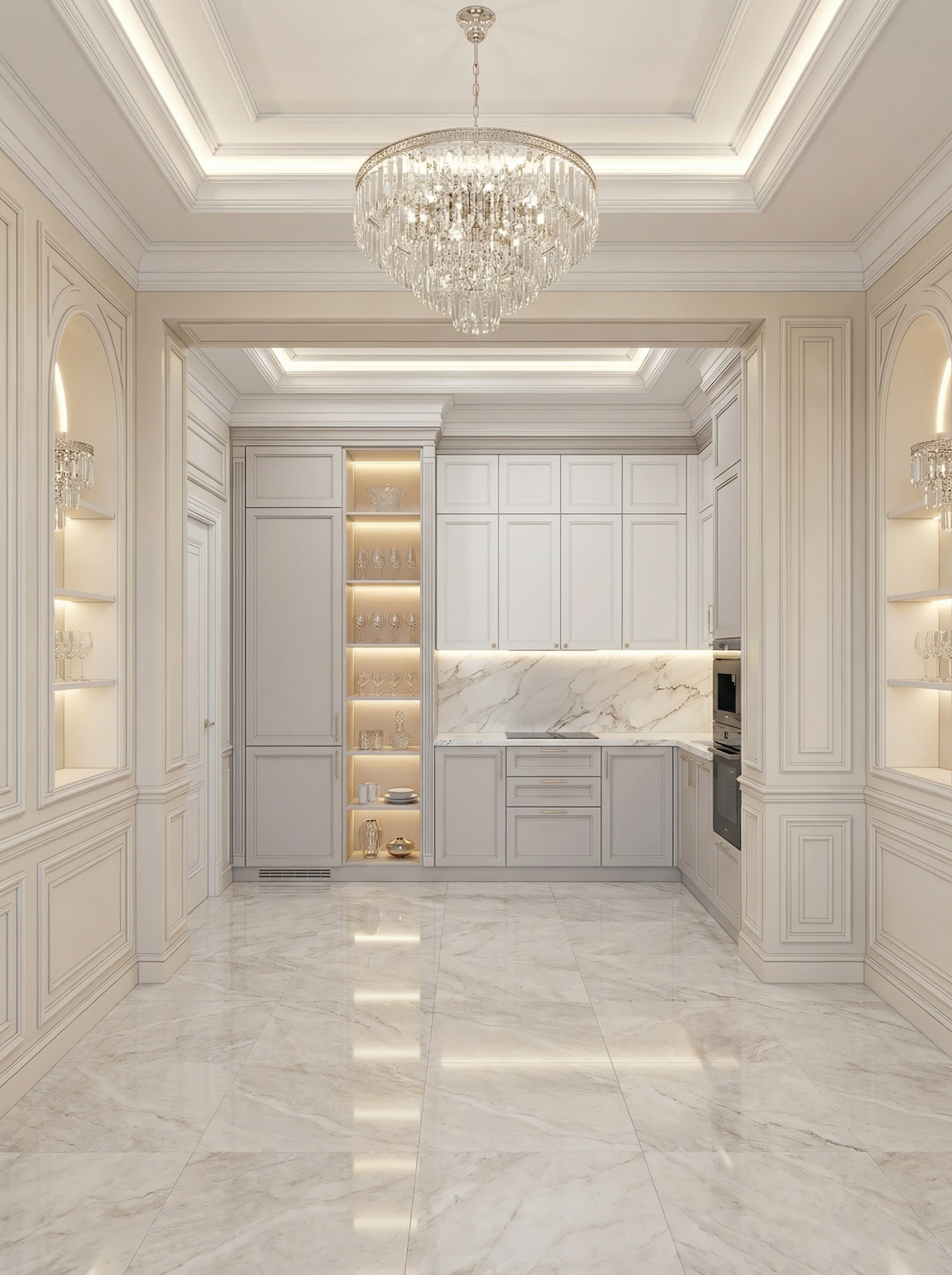 Дизайн кухни в стиле Классика — фото интерьера от нейросети RoomGPT