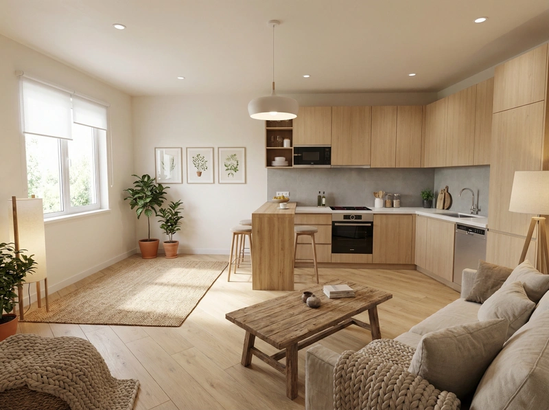 Дизайн интерьера в стиле Хюгге — Гостиная от нейросети RoomGPT