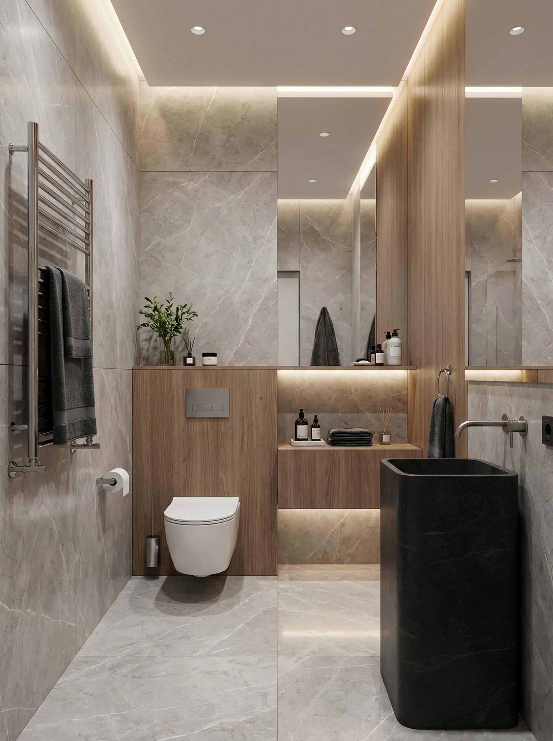 Дизайн ванной в стиле Минимализм — фото интерьера от нейросети RoomGPT