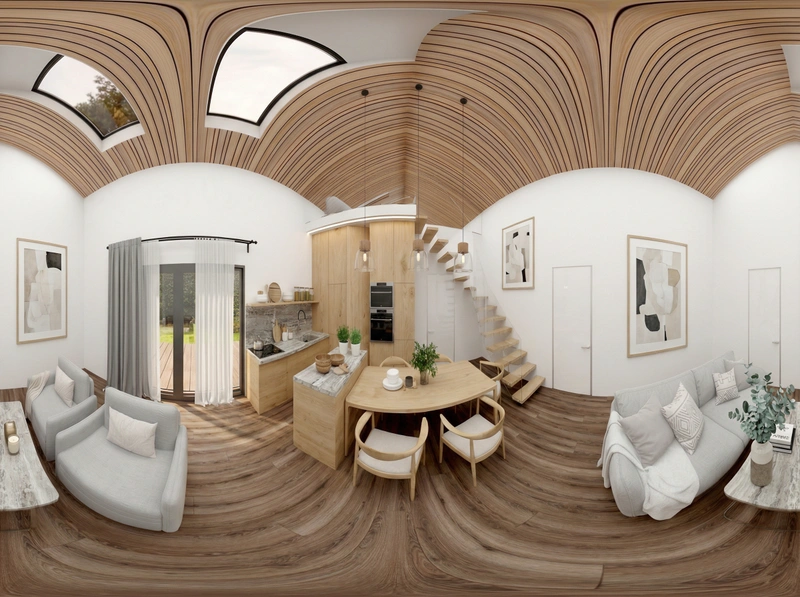 Дизайн интерьера в стиле Сканди — Кухня от нейросети RoomGPT