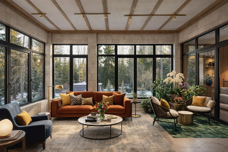 Дизайн гостиной в стиле Эклектика — фото интерьера от нейросети RoomGPT