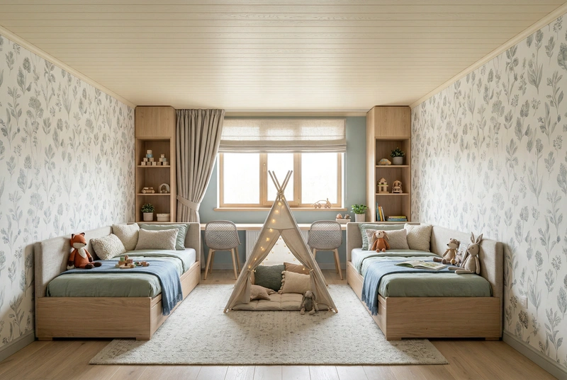 Дизайн интерьера в стиле Хюгге — Детская от нейросети RoomGPT