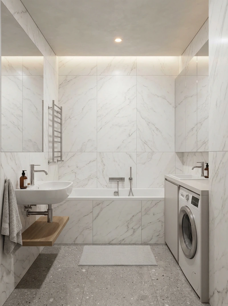 Дизайн интерьера в стиле Минимализм — Ванная от нейросети RoomGPT