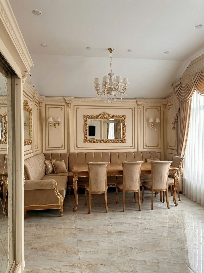 Дизайн интерьера в стиле Классика — Кухня от нейросети RoomGPT