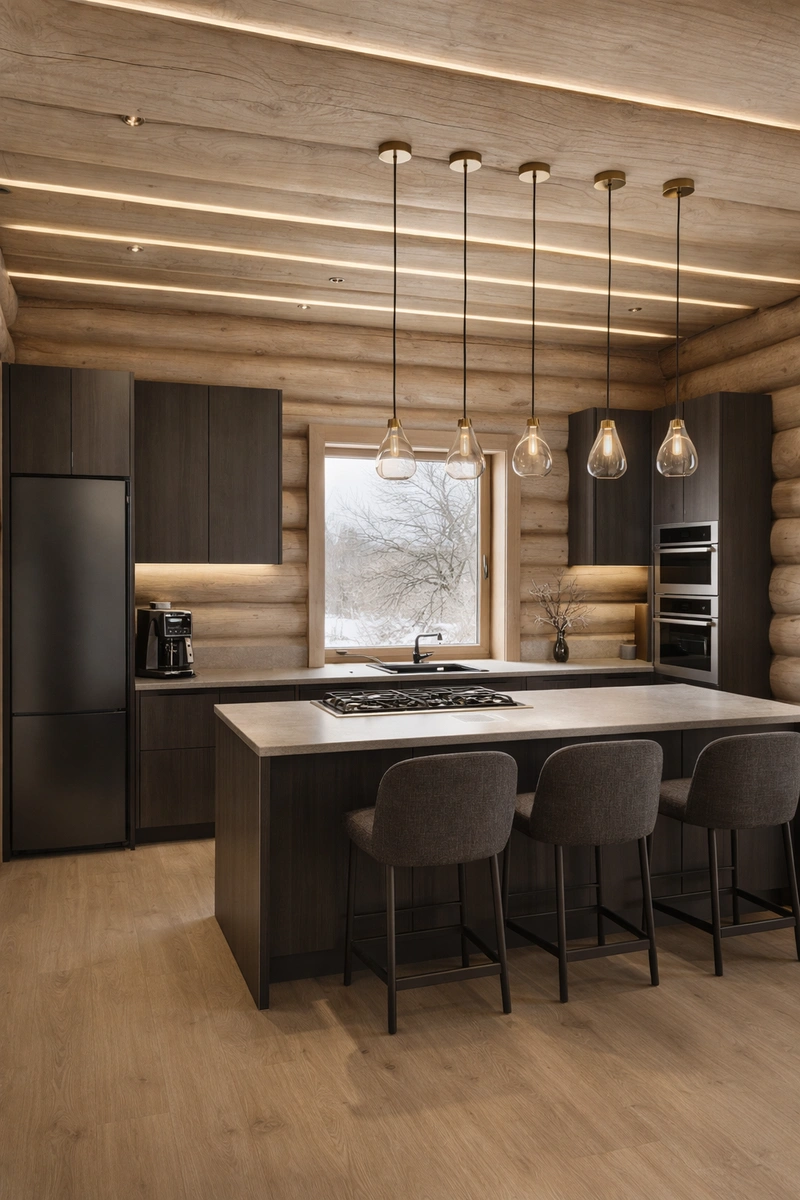 Дизайн интерьера в стиле Контемпорари — Кухня от нейросети RoomGPT