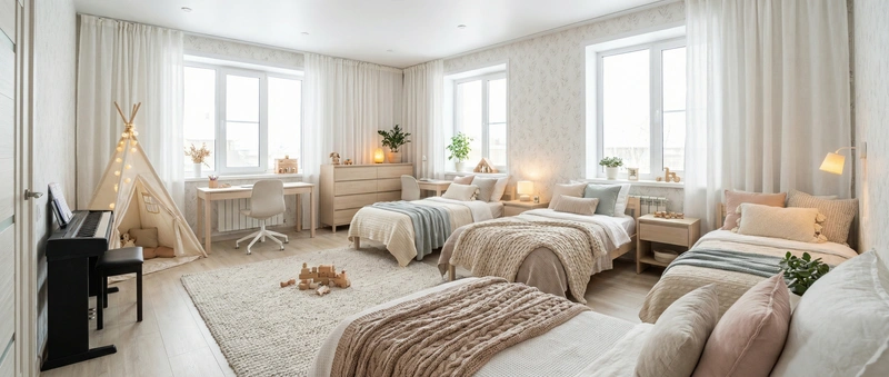 Дизайн интерьера в стиле Хюгге — Детская от нейросети RoomGPT