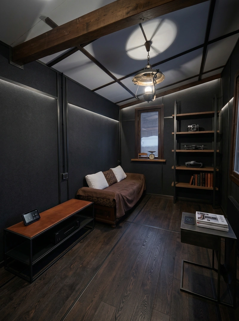 Дизайн интерьера в стиле Блэктэк — Гостиная от нейросети RoomGPT