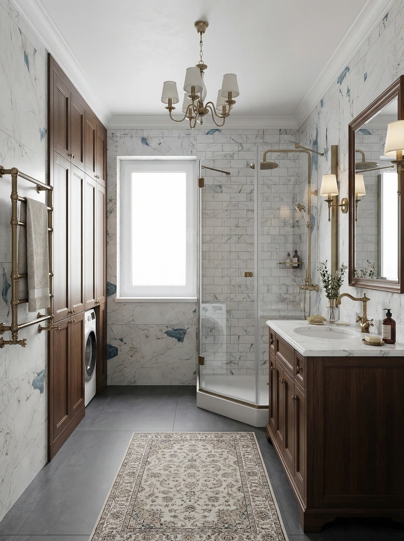 Дизайн интерьера в стиле Классика — Ванная от нейросети RoomGPT