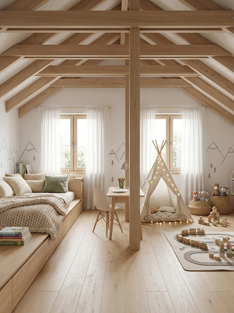 Дизайн детской в стиле Хюгге — фото интерьера от нейросети RoomGPT