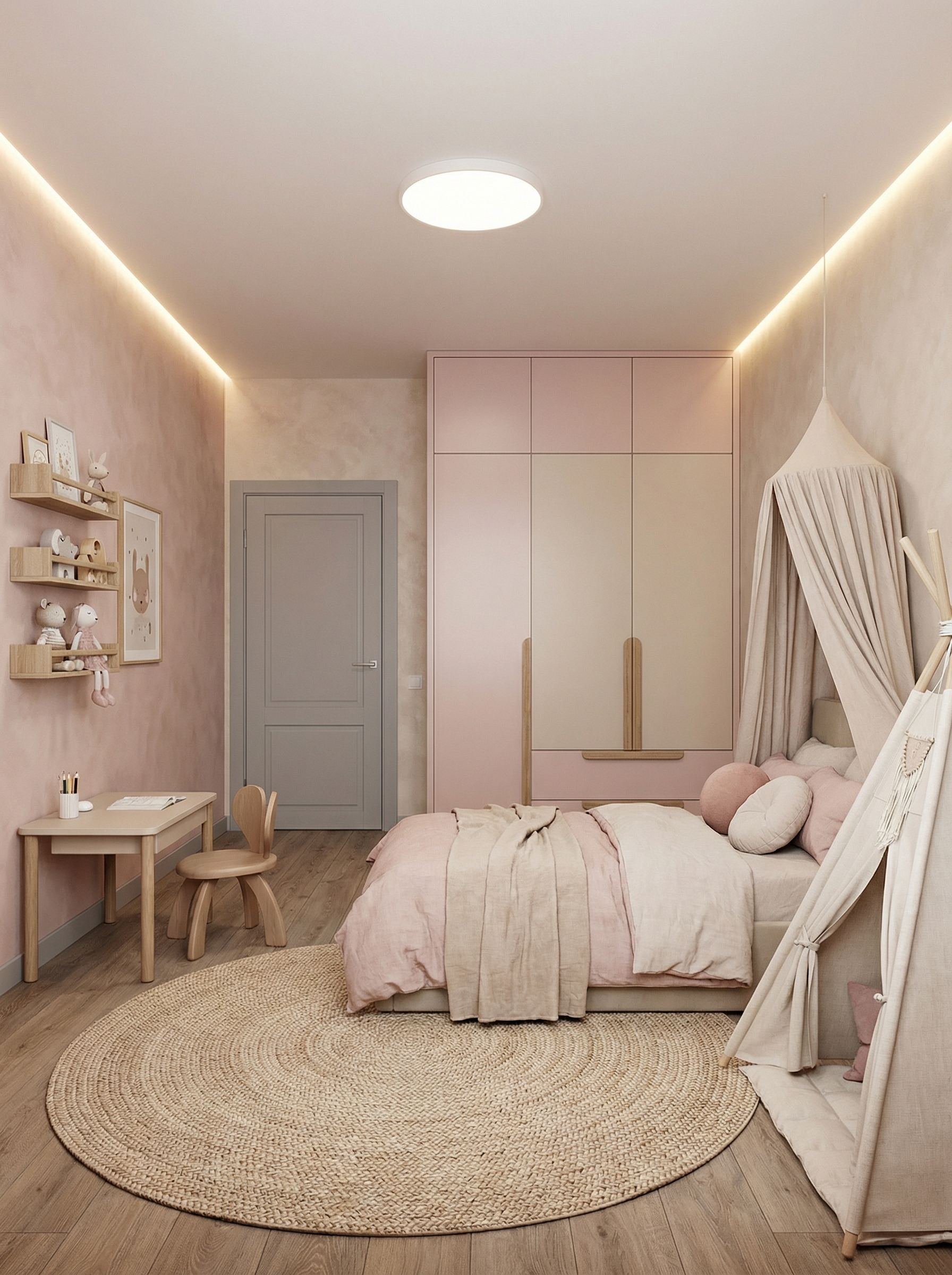 Дизайн детской в стиле Минимализм — фото интерьера от нейросети RoomGPT