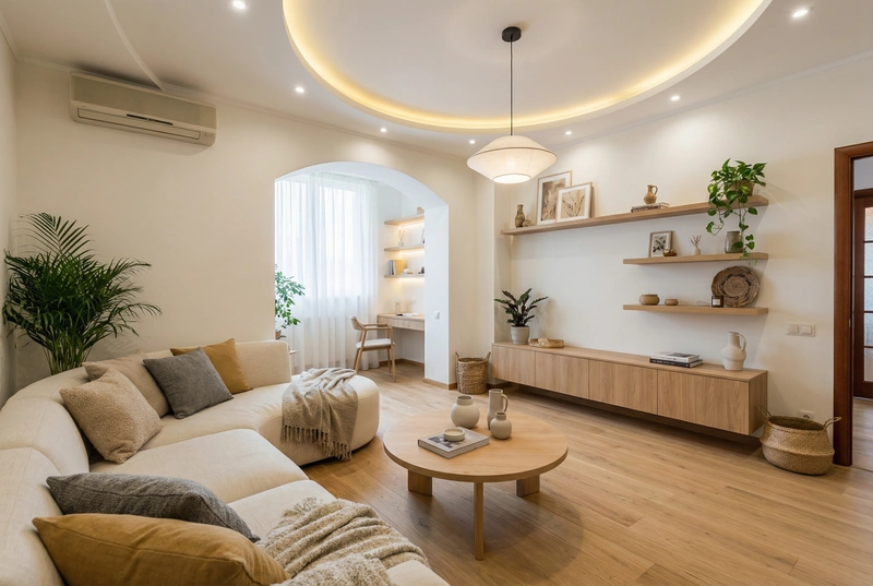 Дизайн интерьера в стиле Сканди — Гостиная от нейросети RoomGPT