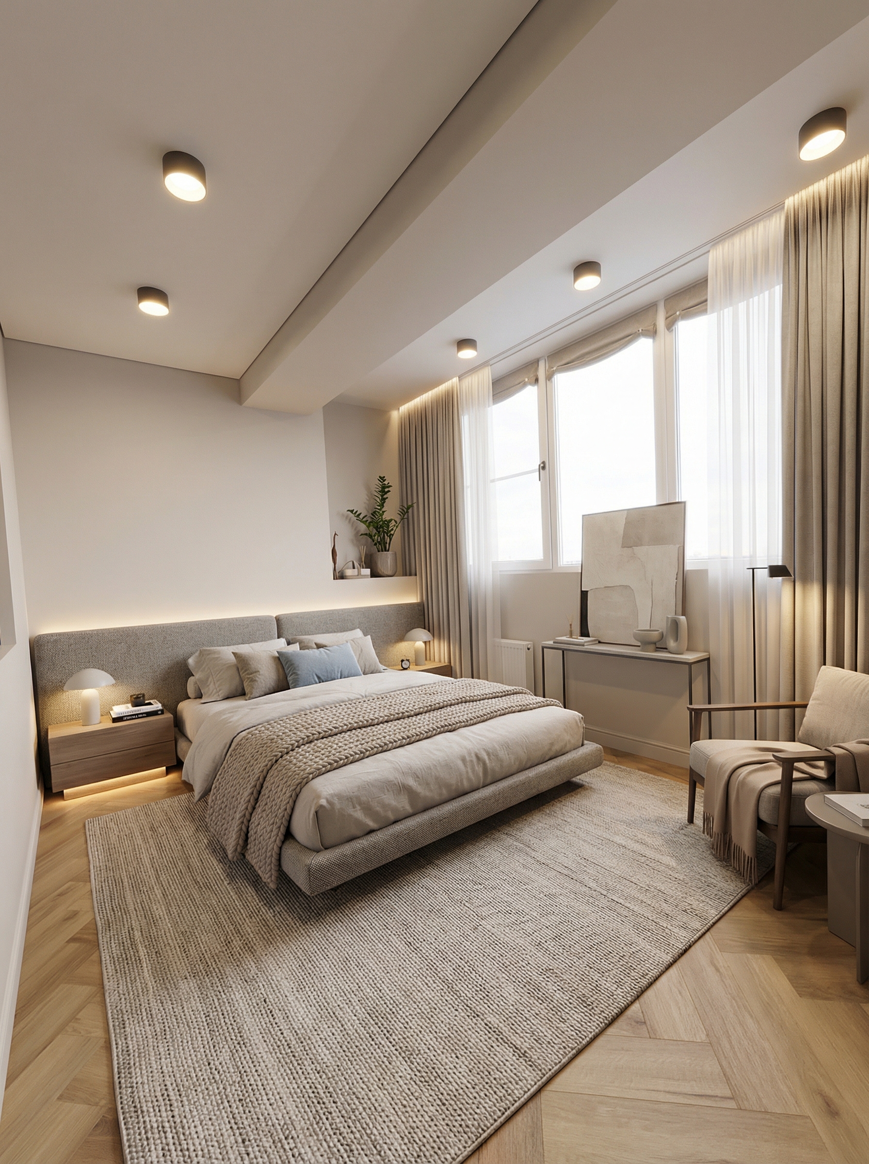 Дизайн спальни в стиле Минимализм — фото интерьера от нейросети RoomGPT