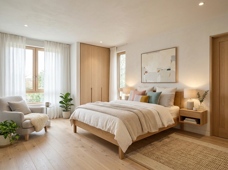 Дизайн интерьера в стиле Хюгге — Спальня от нейросети RoomGPT