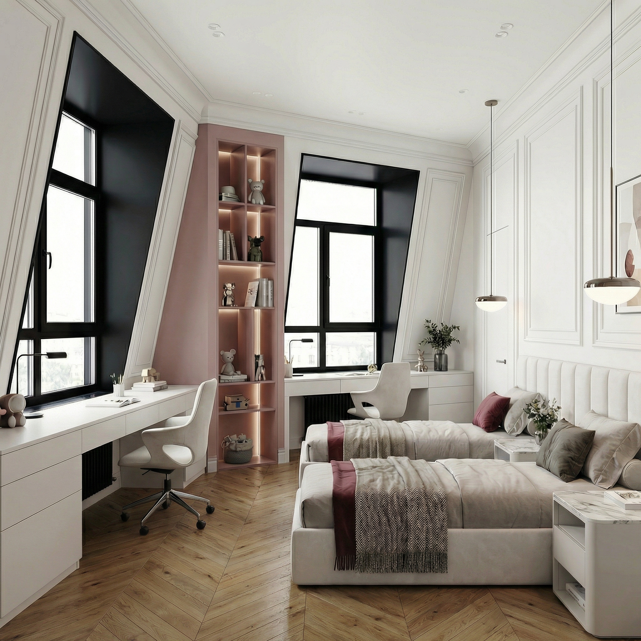 Дизайн детской в стиле Контемпорари — фото интерьера от нейросети RoomGPT