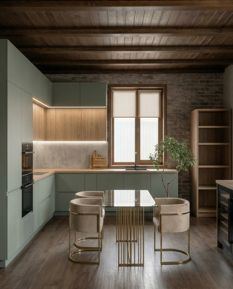Дизайн кухни в стиле Лофт — фото интерьера от нейросети RoomGPT