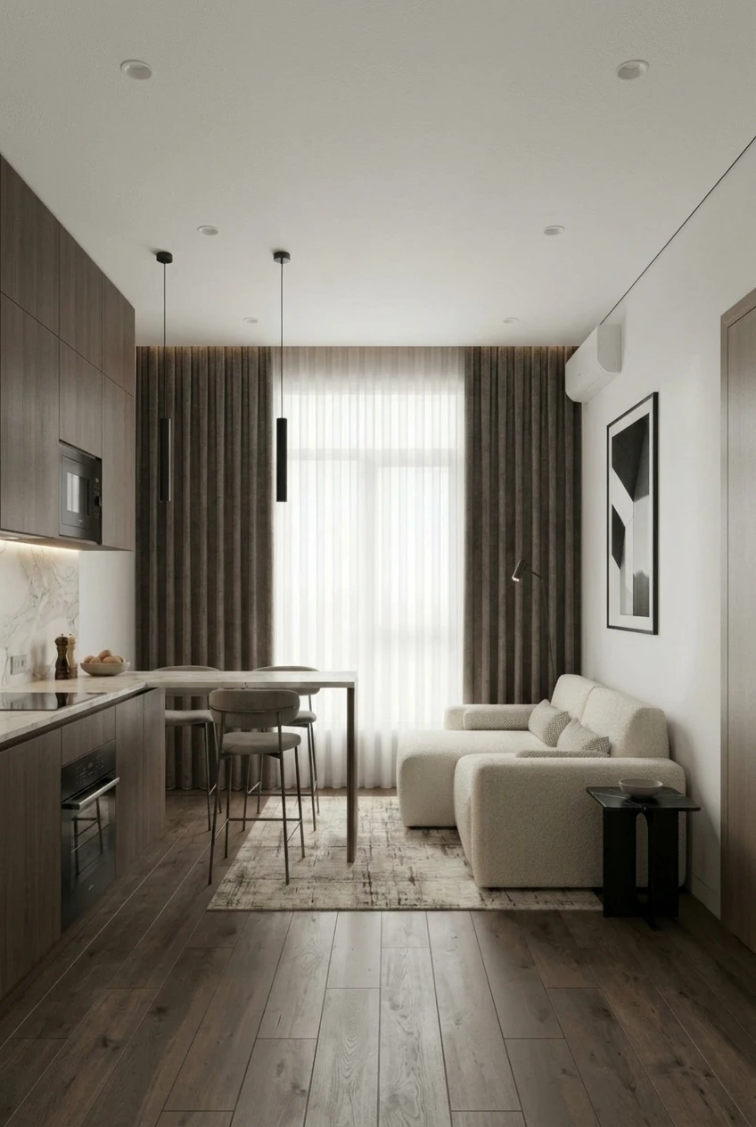 Дизайн гостиной в стиле Минимализм — фото интерьера от нейросети RoomGPT