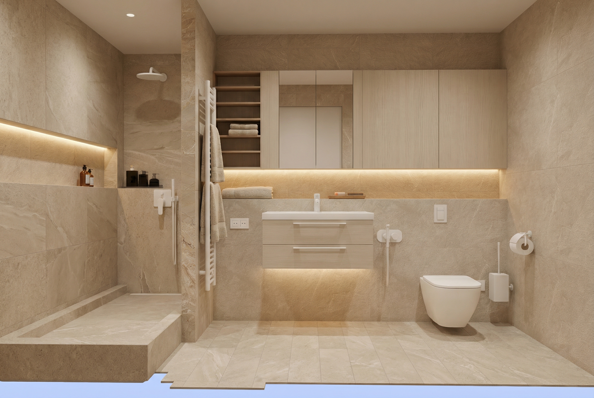 Дизайн ванной в стиле Минимализм — фото интерьера от нейросети RoomGPT