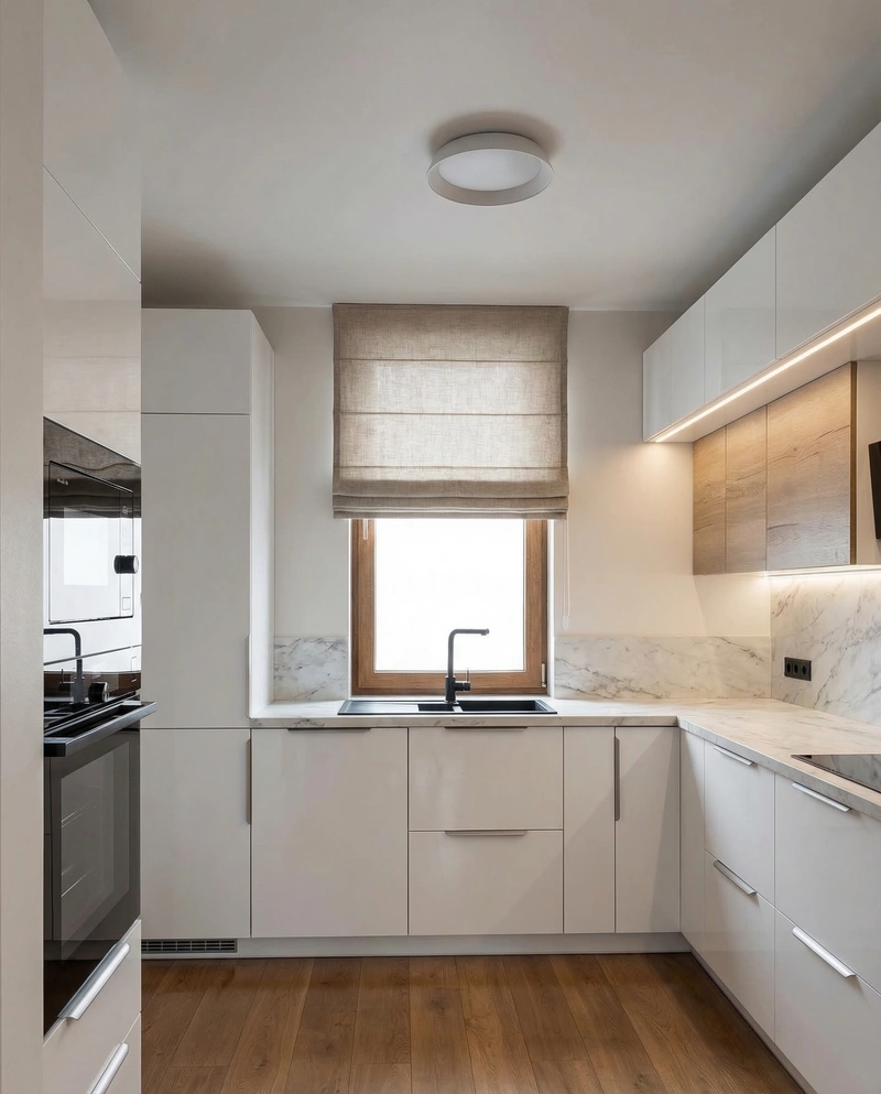 Дизайн интерьера в стиле Контемпорари — Кухня от нейросети RoomGPT