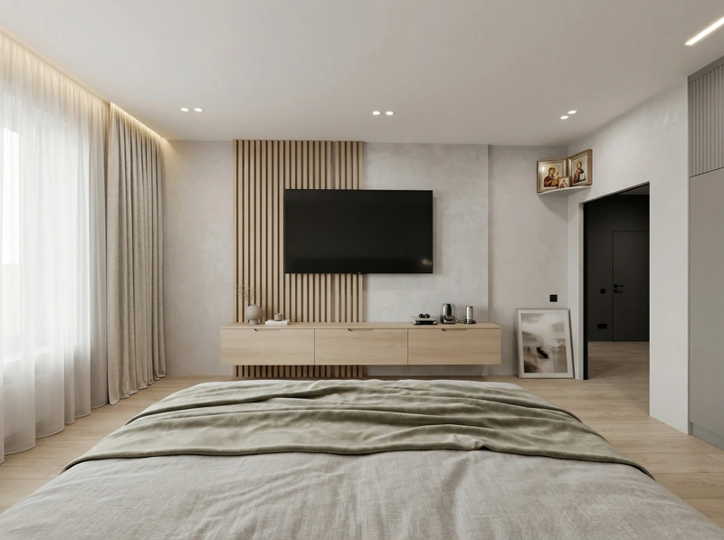 Дизайн спальни в стиле Минимализм — фото интерьера от нейросети RoomGPT