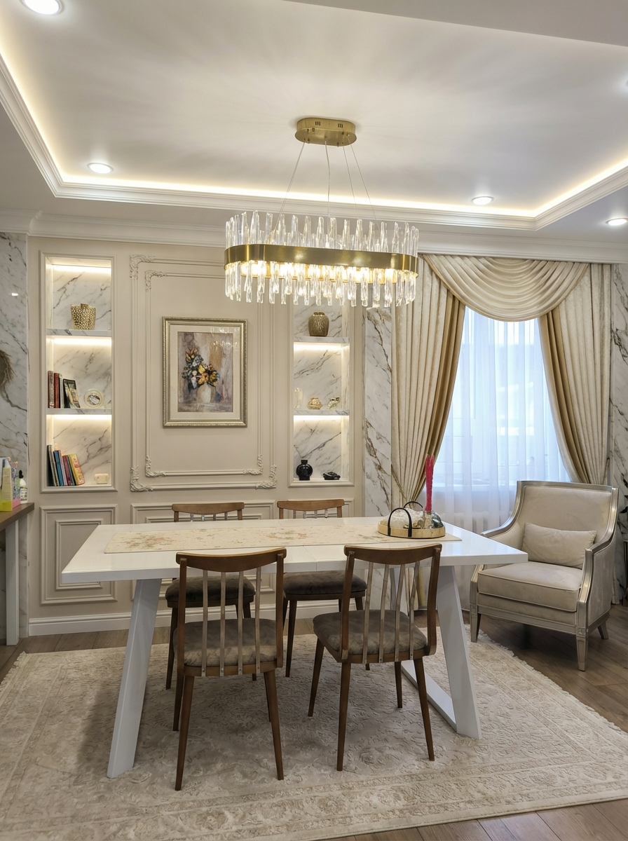 Дизайн гостиной в стиле Классика — фото интерьера от нейросети RoomGPT