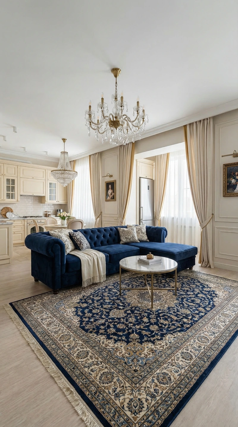 Дизайн интерьера в стиле Классика — Гостиная от нейросети RoomGPT