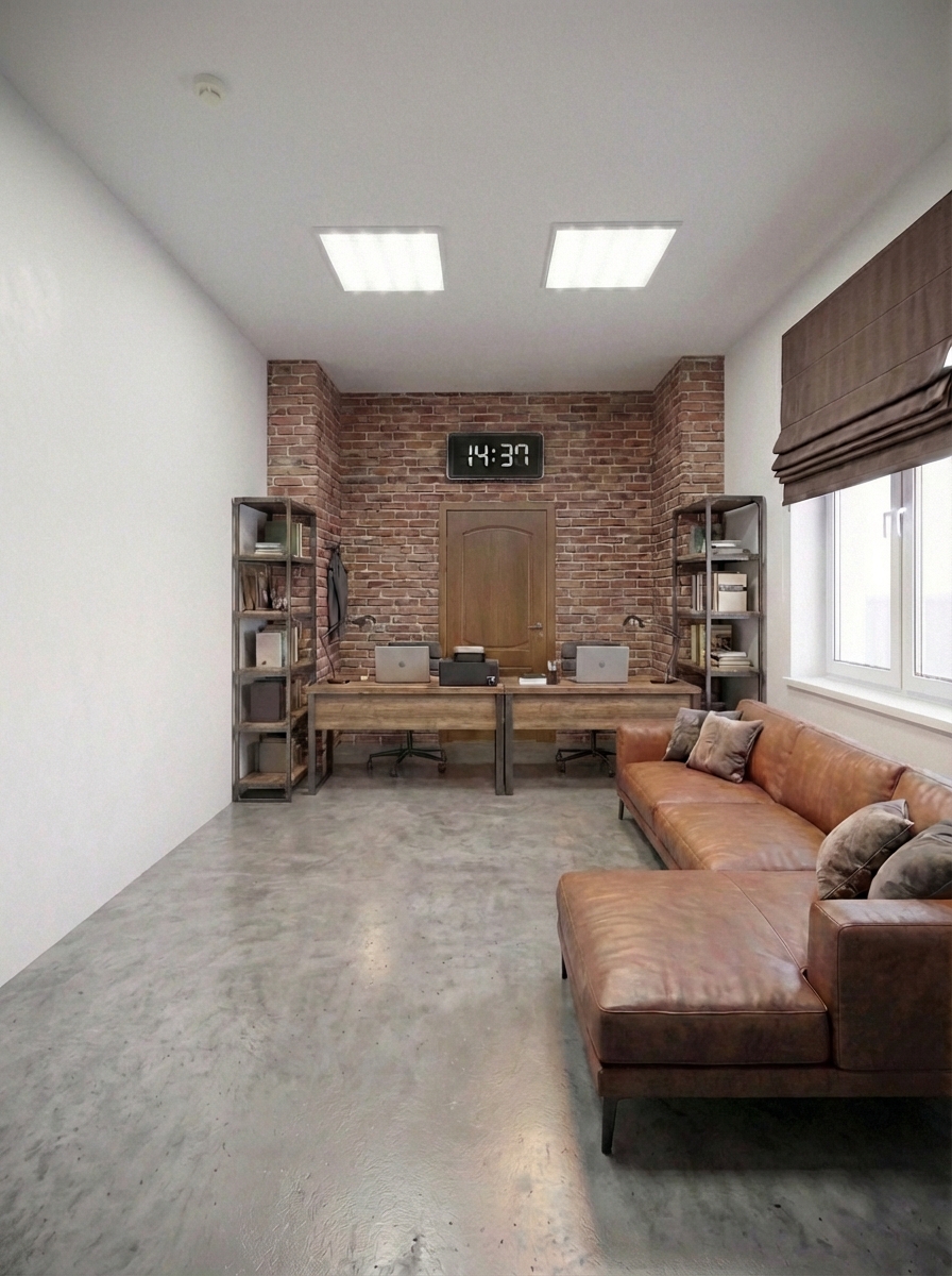 Дизайн гостиной в стиле Лофт — фото интерьера от нейросети RoomGPT