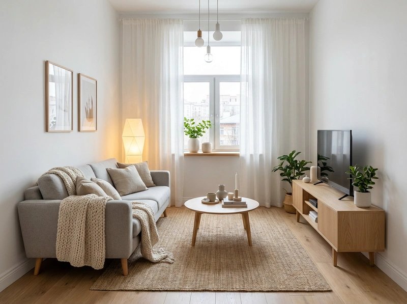 Дизайн интерьера в стиле Хюгге — Гостиная от нейросети RoomGPT