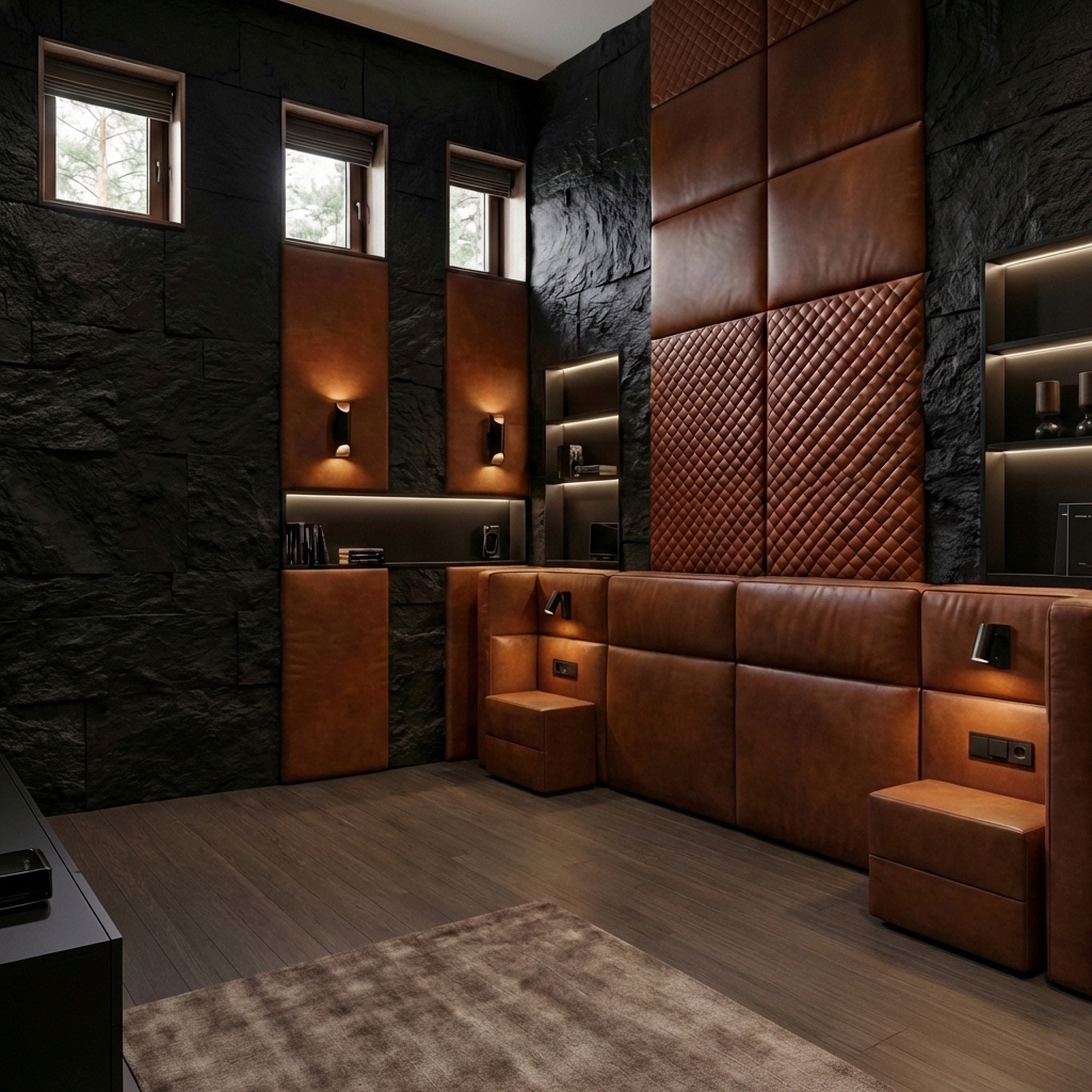 Дизайн спальни в стиле Блэктэк — фото интерьера от нейросети RoomGPT