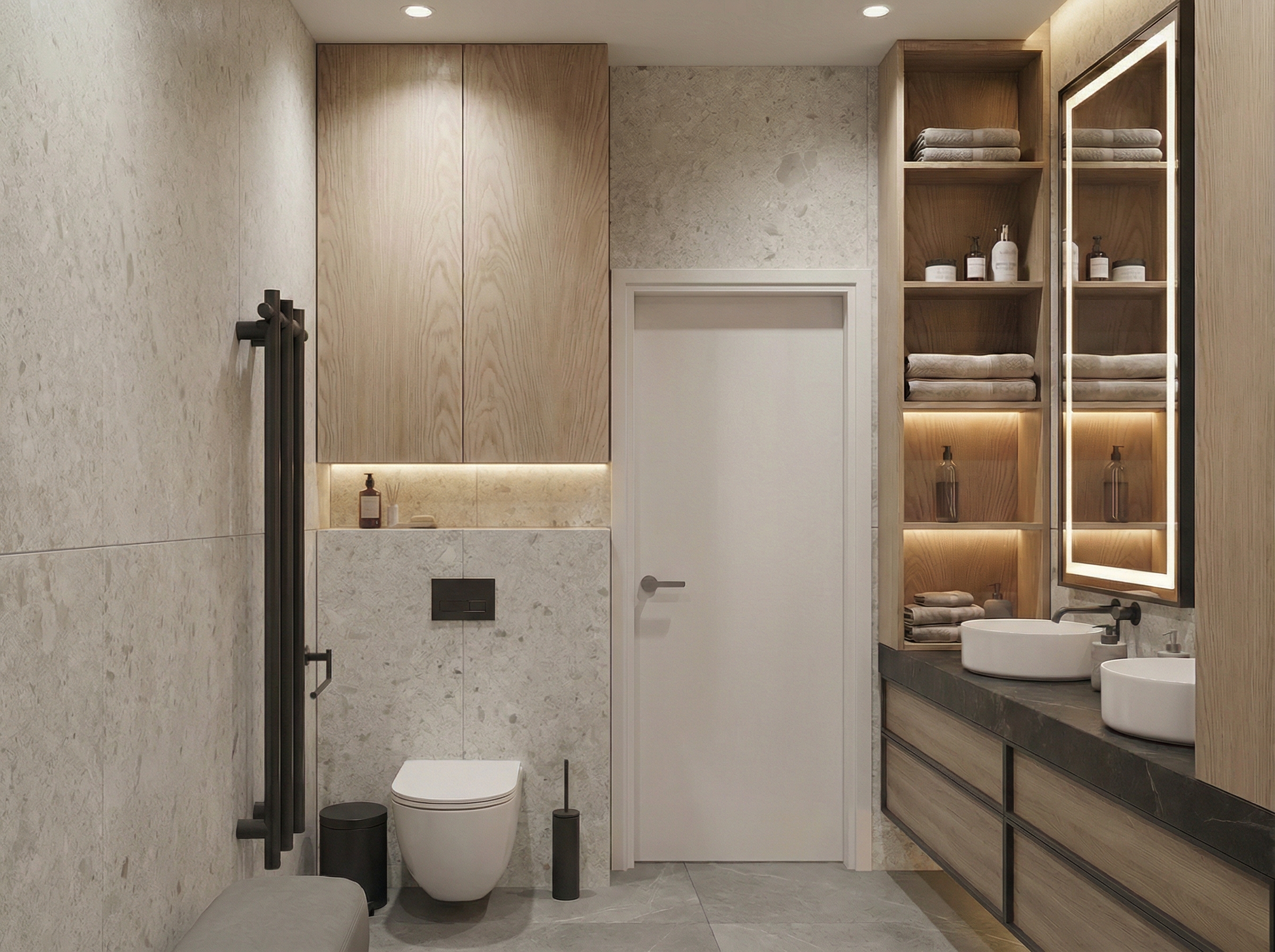 Дизайн ванной в стиле Контемпорари — фото интерьера от нейросети RoomGPT