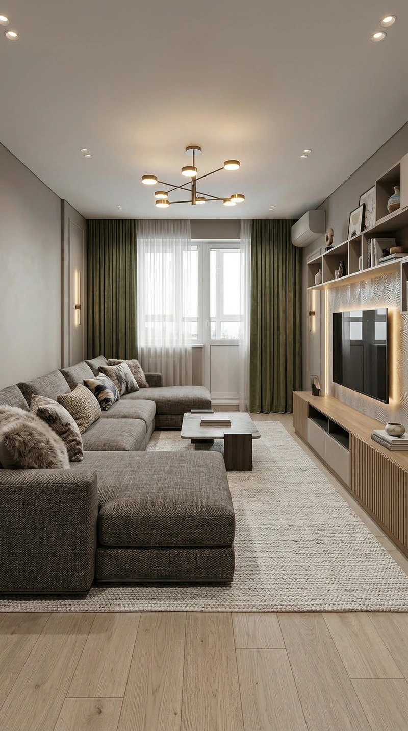 Дизайн гостиной в стиле Контемпорари — фото интерьера от нейросети RoomGPT