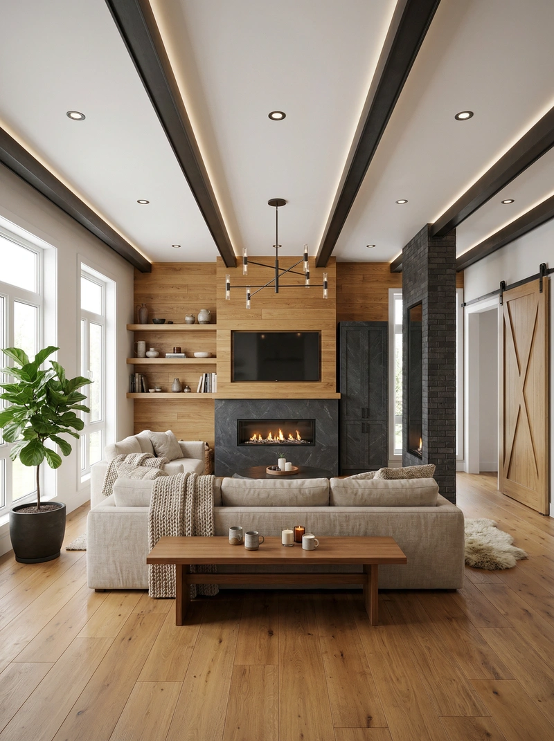 Дизайн интерьера в стиле Хюгге — Гостиная от нейросети RoomGPT